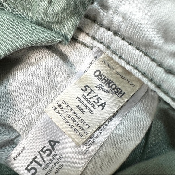⭐️ 5 for $25 OshKosh B'gosh Olive Green Cotton Overalls Size 5 T - Picture 5 of 6